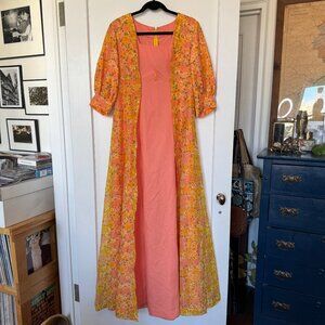 Peachy Floral Bridesmaid Dress sz XL